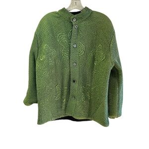 Women's Reversible Lightweight Slightly Puffy Button Down Jacket Size L